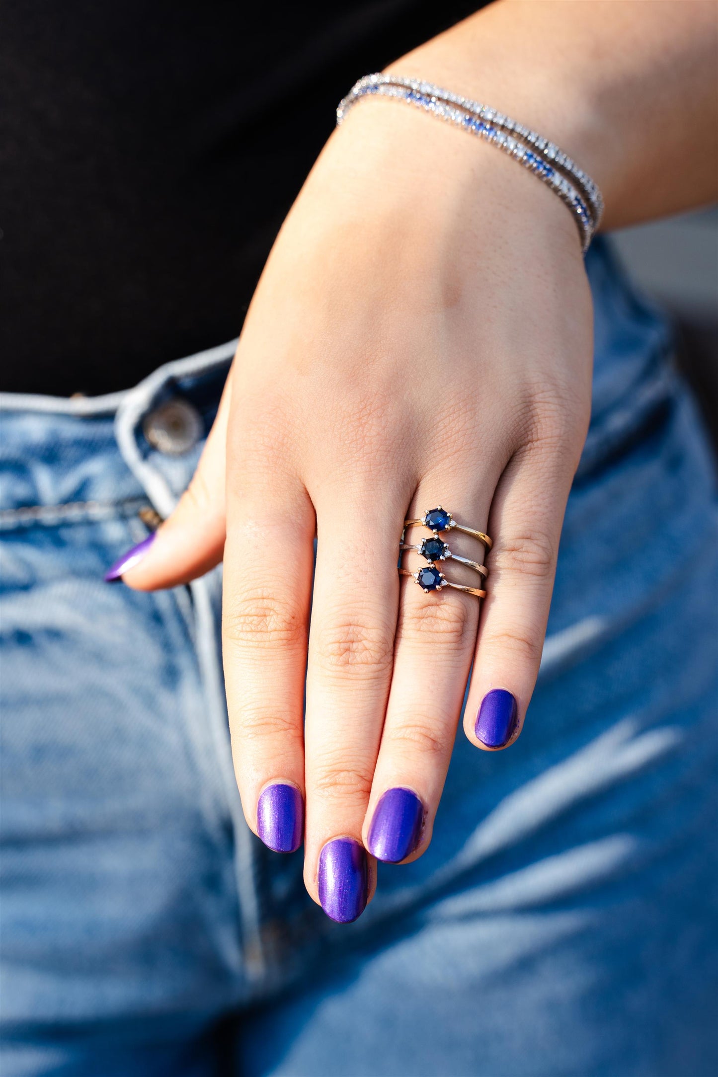 Colored Stone Rings  -  Women'