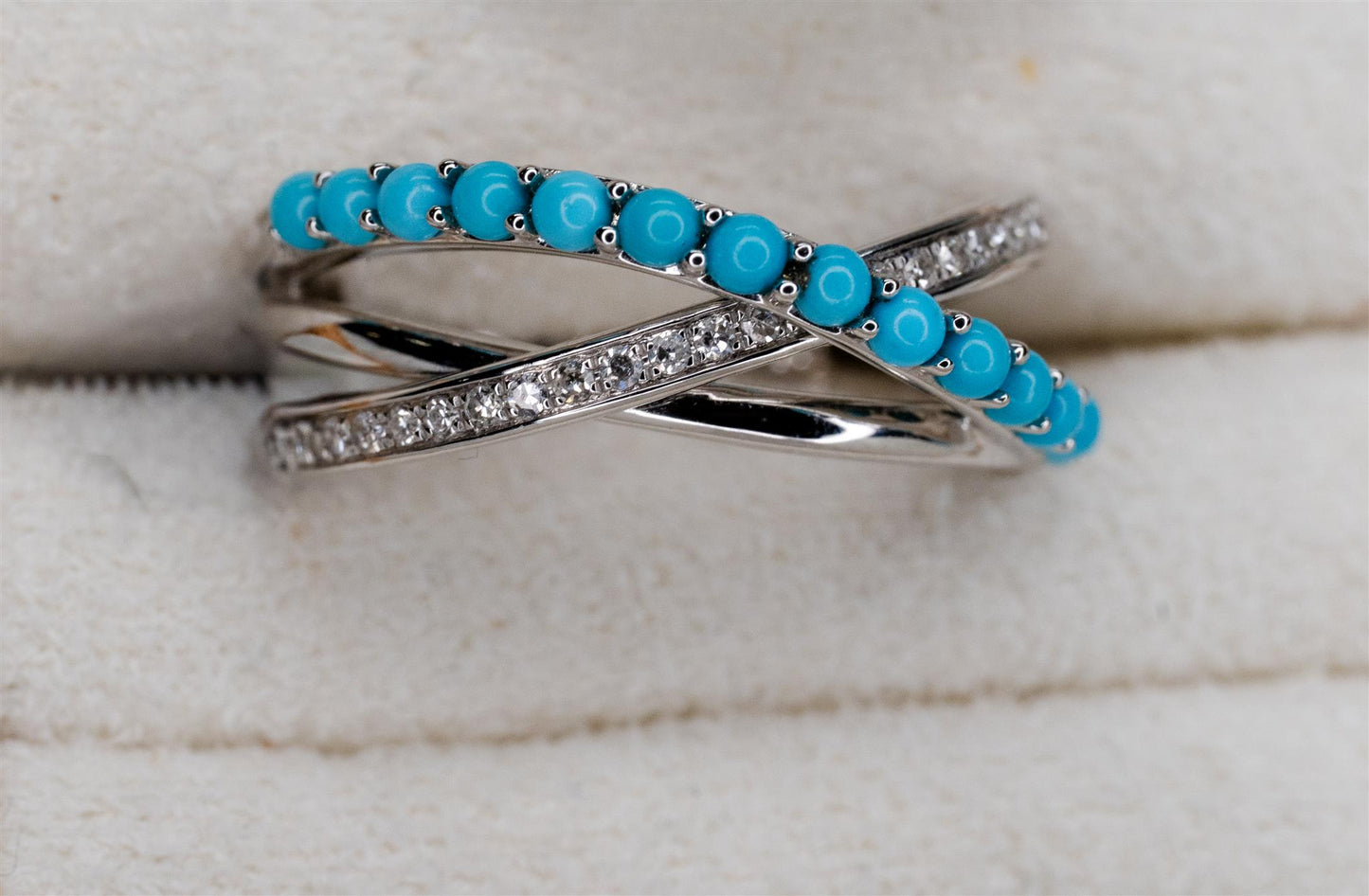 Turquoise & Diamond Criss Cross Band