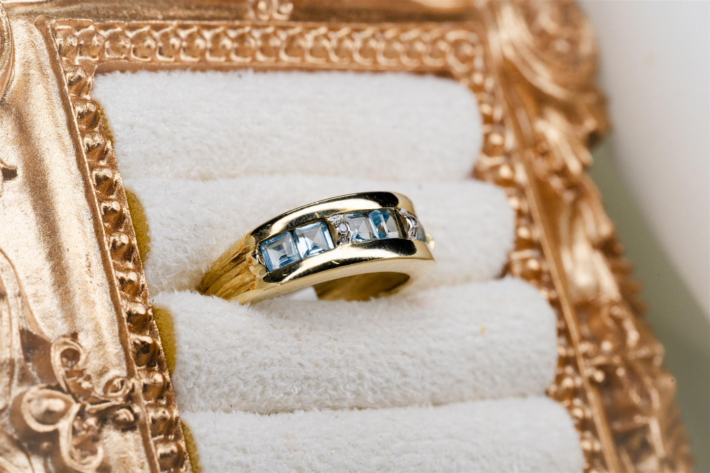Blue Topaz & Diamond Band