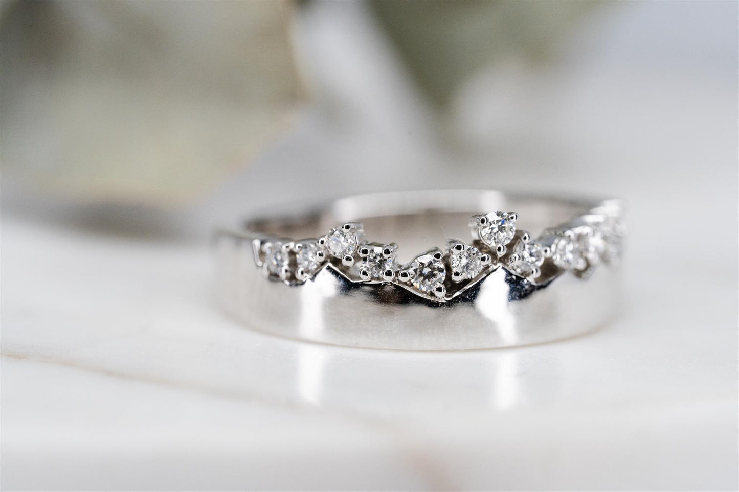 White Gold With Diamond Mountains Ring